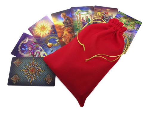 Imagem 3 de 7 de Gilded Tarot Royale Dourado Real + Toalha Vermelha+ Saquinho