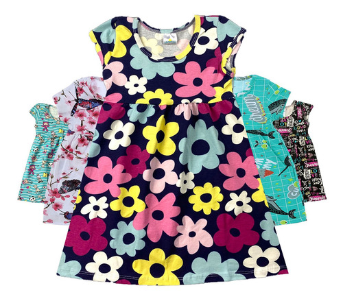 Kit 6 Vestidos Infantil Feminino Menina Roupa Atacado