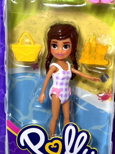 Conjunto Mini Boneca Colecionável Menina Morena Negra Shani - Pacote Pequeno Fashion De Moda - Acompanha Acessórios E Roupas Roupinhas Praia Piscina Verão - Amiga Da Polly Pocket - Mattel Brinquedos