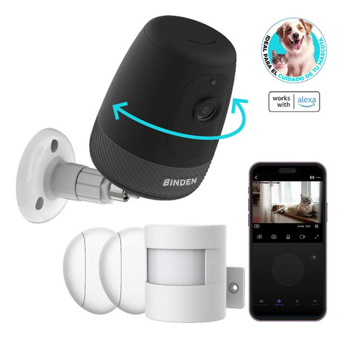 Sistema Seguridad Binden In360 Camara Sensor Movi Aper Alexa