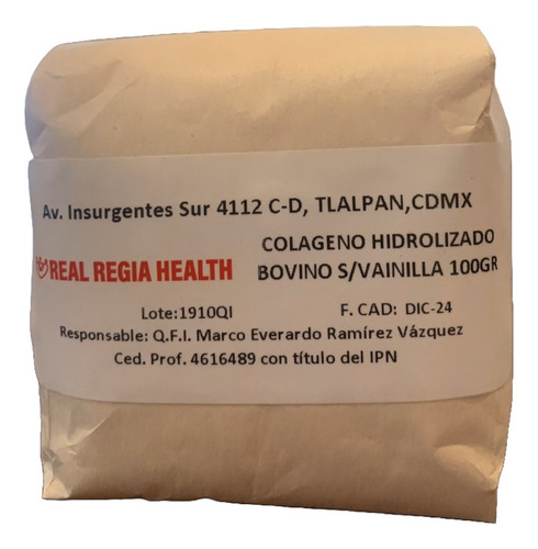 Colageno  Hidrolizado Puro Vitaminado  Sabor Vainilla 100gr