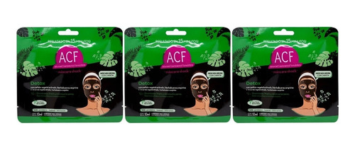 Acf Detox Máscara Facial Carbón Desintoxicante (combo X3)