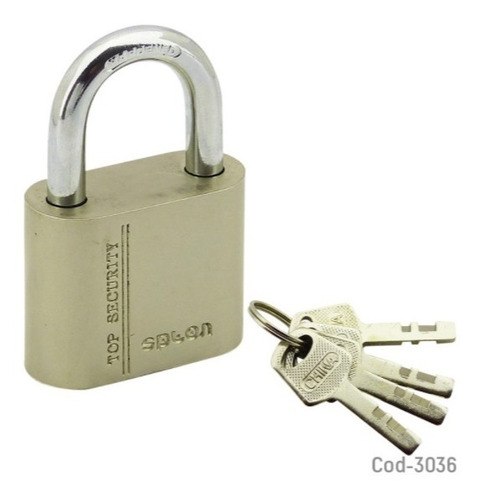 Imagen 2 de 3 de Candado 40mm Splon, Top Quality Padlock Con 4 Llaves