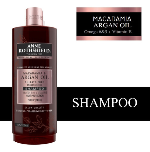 Shampoo Vegano Anne Rothshield Macadamia & Argan Oil 700 Ml