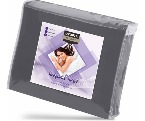Sabanas Utopia Bedding Color Blanco Micro Fibra Matrimonial