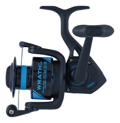 Carrete Penn Wrath 2500 Spinnig Color Negro/Azul Lado de la manija Derecho/Izquierdo