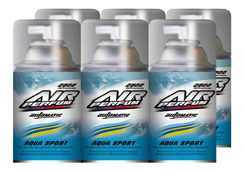 Aromatizante Automático En Aerosol Aquasport 185g Pack 6un