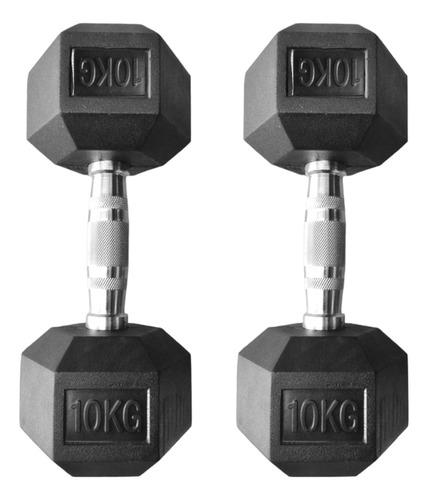 Par Mancuerna Hexagonal De 10kg Linea Economica If-lehk10