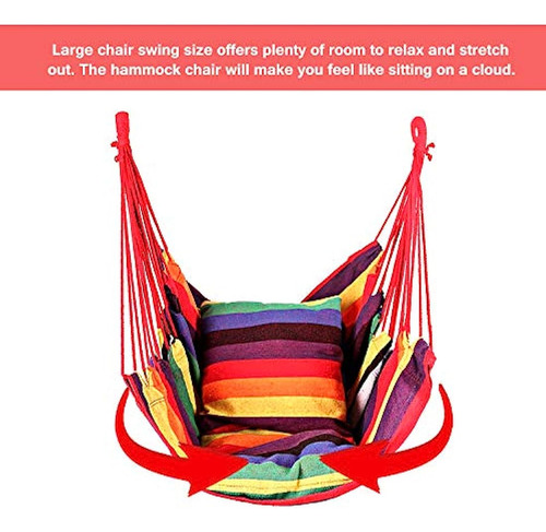 Hamaca Tipo Silla Colgante De Algodón Multicolor