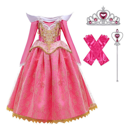 A Vestido De Princesa Aurora De La Bella Durmiente Para Niñas D