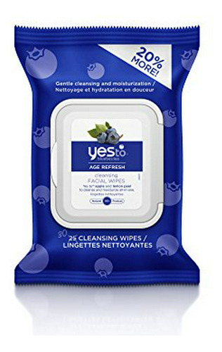 Toallitas - Yes To Blueberries Age Refresh Towelettes, 25 Co