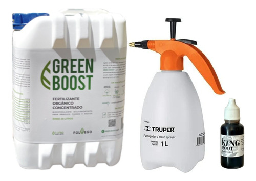 Fertilizante Orgánico Green Boost 5l+ Enraizador+ Aspersor