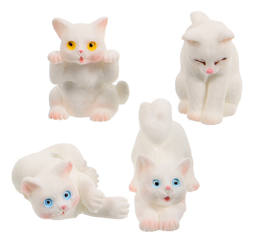 Figuras Decorativas De Gatos Pequeños, 4 Unidades