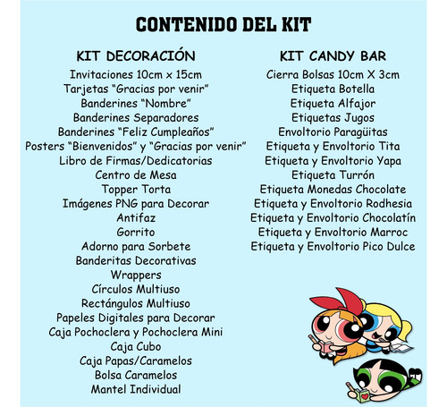 Las Chicas Super Poderosas Kit Cumple Imprimible Editable