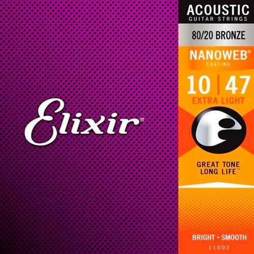 Corda Para Violão 010 80/20 Extra Light Elixir