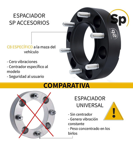 Imagen 8 de 10 de Kit Espaciadores Jeep Wrangler 1.5 PuLG 5/127 5x5 Jk Centrad