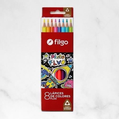 Lapices De Colores Filgo Pinto Fluo X8 (precio X2 Caja)