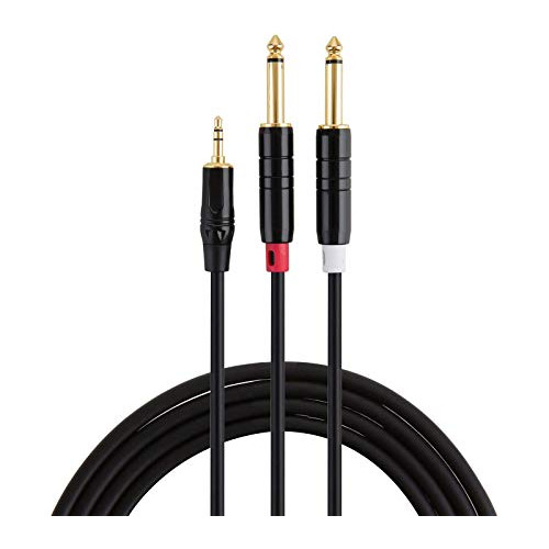 15ft 3.5mm 1/8  Trs A Dual 6.35mm 1/4  Ts Mono Y-cable ...