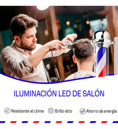 Caramelo Para Barberia Con Esfera Giratorio Con Luz Led 50cm