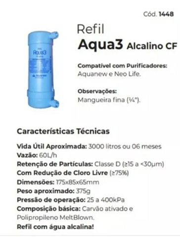 Refil Vela Filtro Por Ozonio E Água Alcalina Acquanew