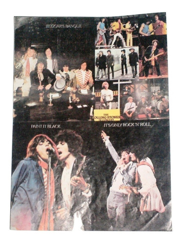 $ The Rolling Stones Poster Reversible Mike Jagger Antiguo.