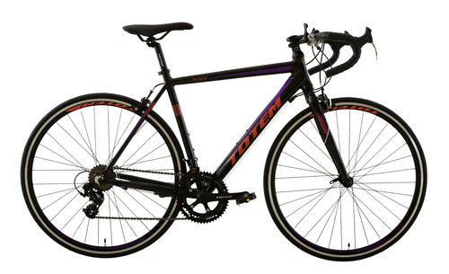 Bicicleta ruta Totem T21B414 MNX R700 S 14v frenos caliper cambios Shimano Tourney A070 color negro/morado