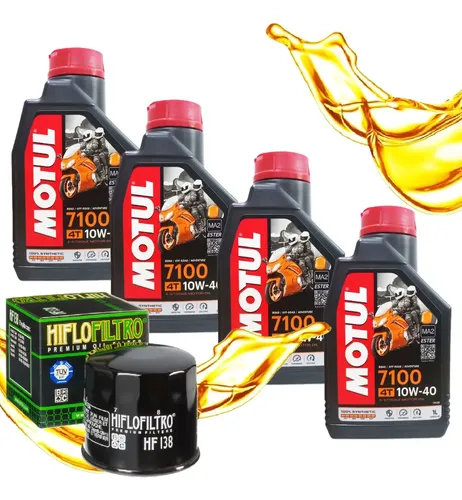 Kit Óleo Suzuki Gsx-s 750 Gsx 650f Motul 7100 10w40 + Hiflo