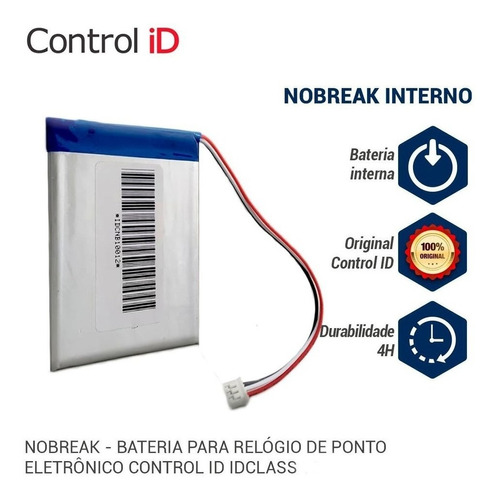 Bateria Nobreak Para Relógio De Ponto Control Id Idclass