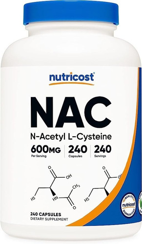 Original Nutricost Nac (n-acetyl L-cysteine) 600mg, 240 Cap