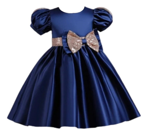  Vestido Princesa Azul Niña Fiesta Bautizo Navidad T 2-12 