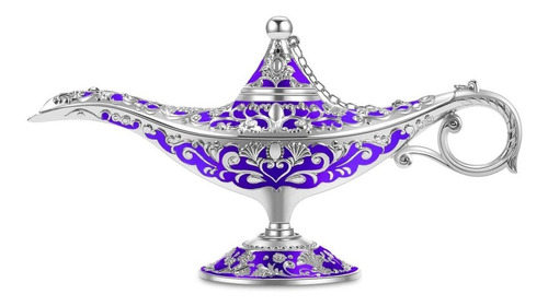 Lampara De Aladino  - Objeto Decorativo Metalico  Silver Blu