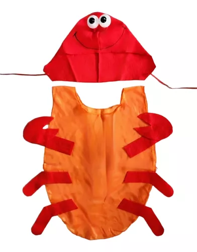 Disfraz de cangrejo Tallas para niños Traje de cangrejo rojo