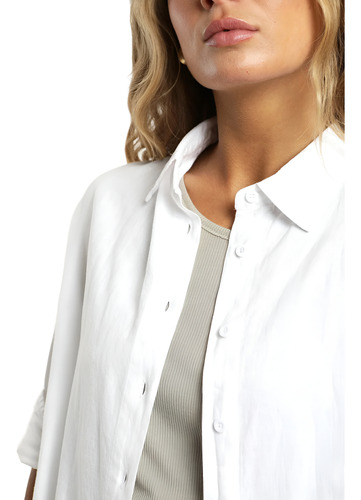 Blusa De Mujer Max Oversize Manga Larga Lino Viscosa Froens