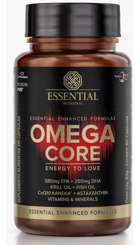 Ômega Core Krill + Coq 10 + Astaxantina Essential Nutrition Sabor 60 Capsulas