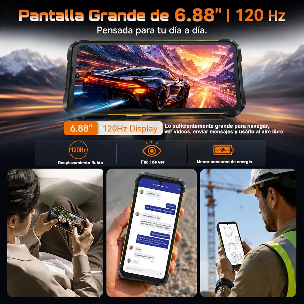 Celular Cubot Kingkong Es 5 Robusto Dual Sim 128 Gb Gris 6 Gb Ram (ampliable Hasta 12 Gb) 7000mah Android 16