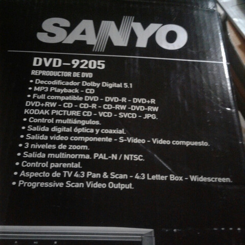 Reproductor De Dvd Sanyo 9205