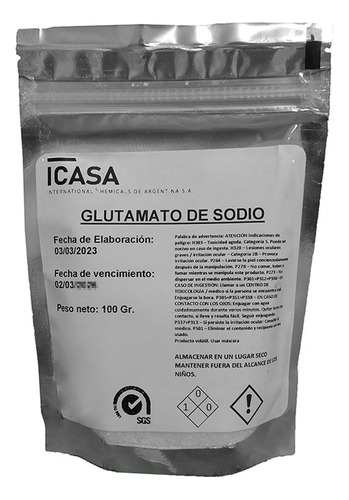 Glutamato Monosodico 100 G Ajinomoto Resaltador De Sabor Pr