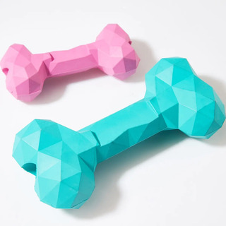 Brinquedo Mordedor Recheável Osso Grande Para Cachorro Cor Rosa-claro