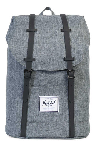 Mochila Herschel Retreat Raven Crosshatch Gris Color Gris oscuro Diseño de la tela Jaspeado