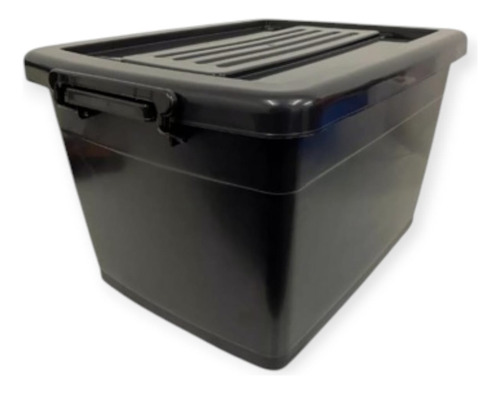 Caja Organizadora 70l Plástica C/rueda Apilable Baúl Gde. X2 Negro Caja Organizadora 70l