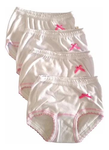 comprar Pantaleta Niña Calzón Tallas 2 A 12 Años Algodón Blanco 4pzs