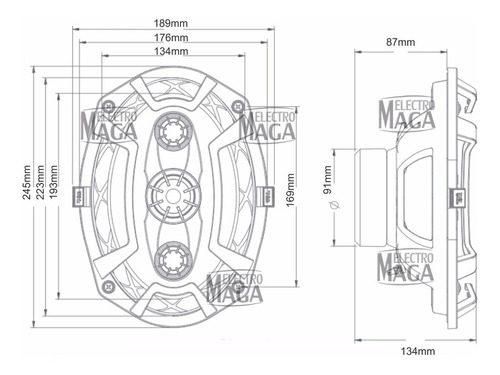 Parlantes 6x9 Jbl Multisystem Triaxiales 69qd8ta 160w