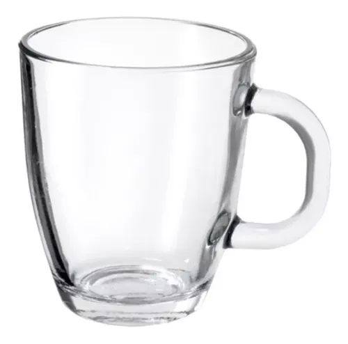 Taza vidrio con asa metal 140ml