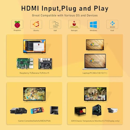 Pantalla Raspberry Pi De 7 Pulgadas, Mini Monitor