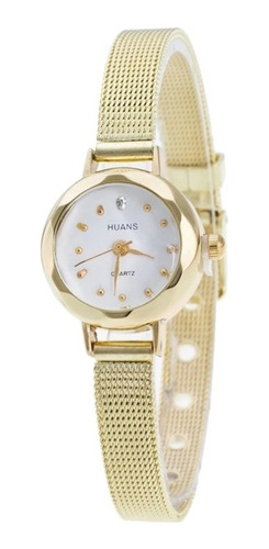 Relógio Feminino Dourado Luxo Fashion Moda Casual