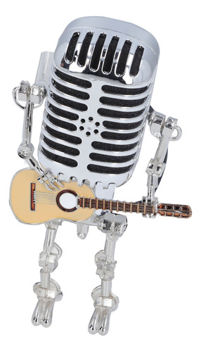 Robot Con Micrófono Metálico Que Sostiene La Guitarra, Estil