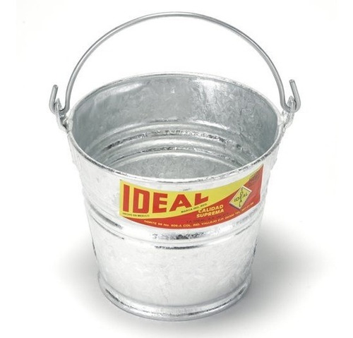 Cubeta De Lámina Galvanizada Num. 2 De 1 Litro Ideal Color Gris