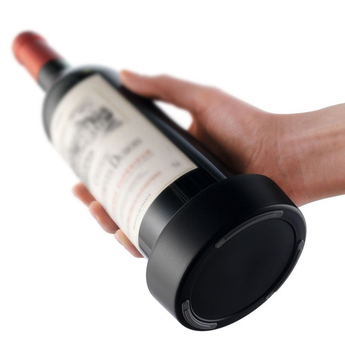 Imagen 1 de 1 de Posabotellas De Vino - Bottle Coaster Vacu Vin (negro-pvc)