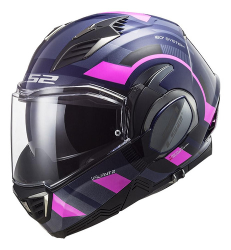 Casco Abatible Mujer Ls2 Ff900 Valiant Ii Velum Rosa Mate