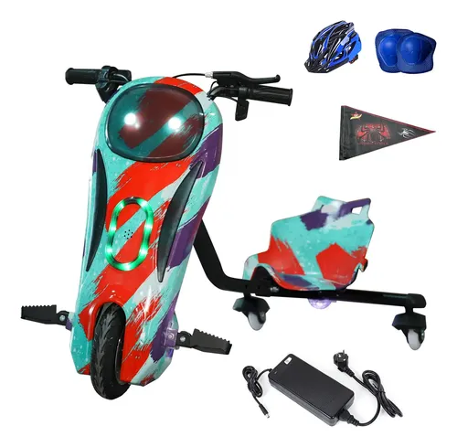 COSTWAY Gokart eléctrico de 24 V, con 3 banderas, Bluetooth, USB y música, 9-15 km/h, Go Kart con pedal, coche eléctrico Kettcar con motor de 200 W